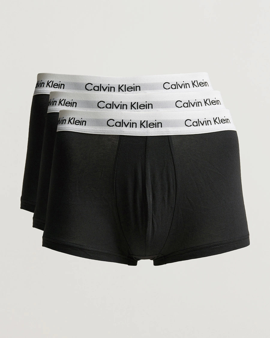 Calvin Klein Black 3 Pack Cotton Stretch Trunks